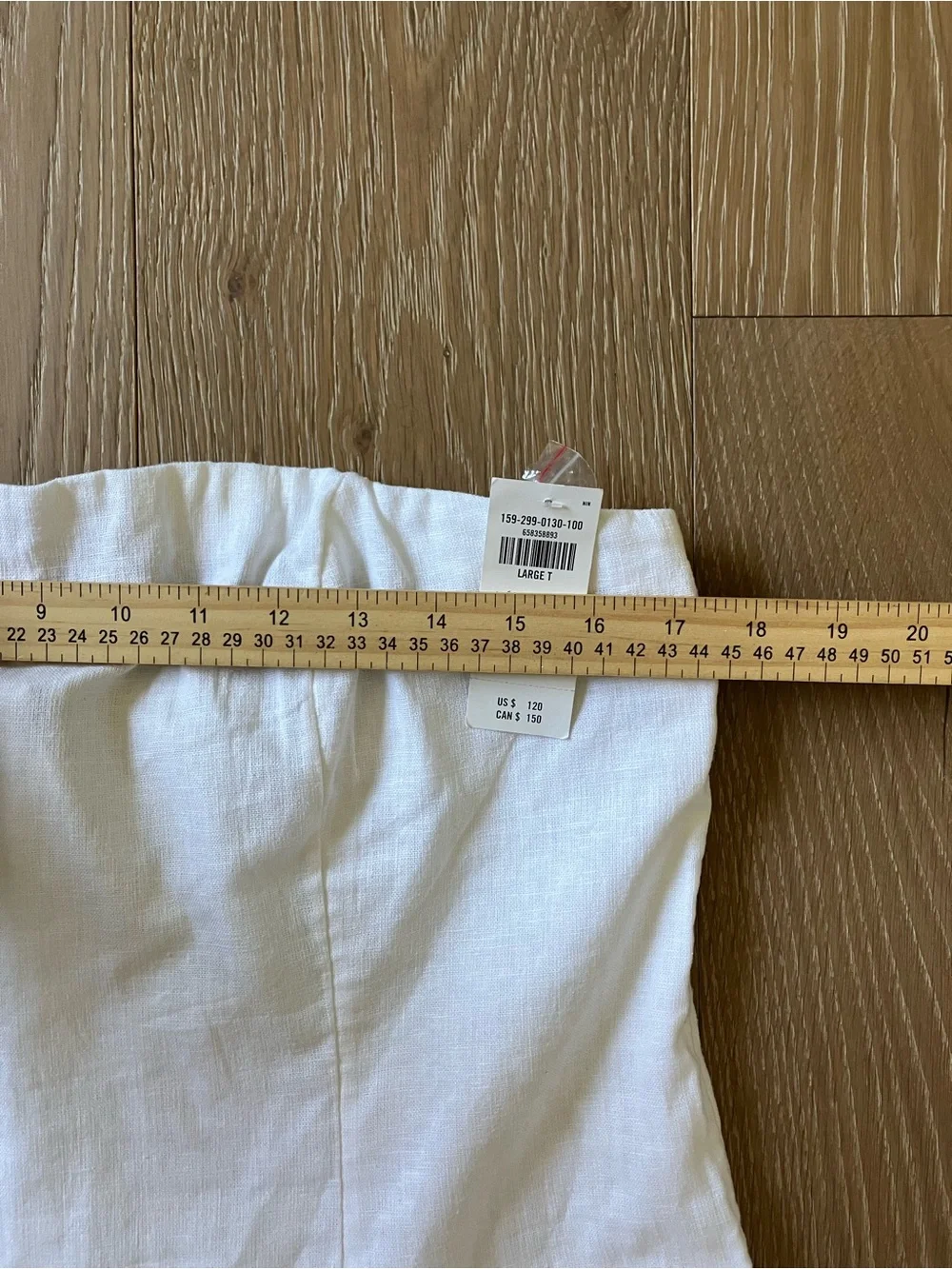 Abercrombie & Fitch White Dress Linen Cotton Skimming Strapless Maxi L Tall